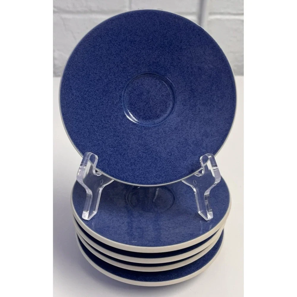 Sasaki Colorstone Sapphire Saucers Vignelli‎ Designs Made In Japan Set Of 5